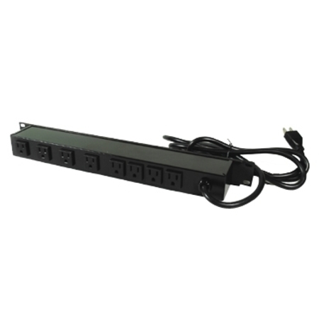 WIREMOLD 8-REAR OUTLET POWER STRIP, 19" RACKMOUNT 6' CORD, ON/OFF SWITCH J08B0B